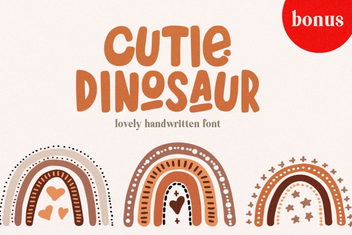 Cutie Dinosaur Font with Free Extras Font Download