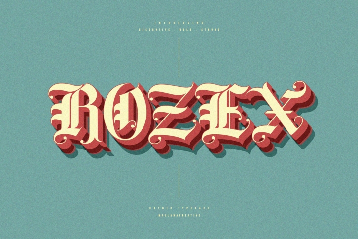 Rozex - Bold Decorative Gothic Font Font Download