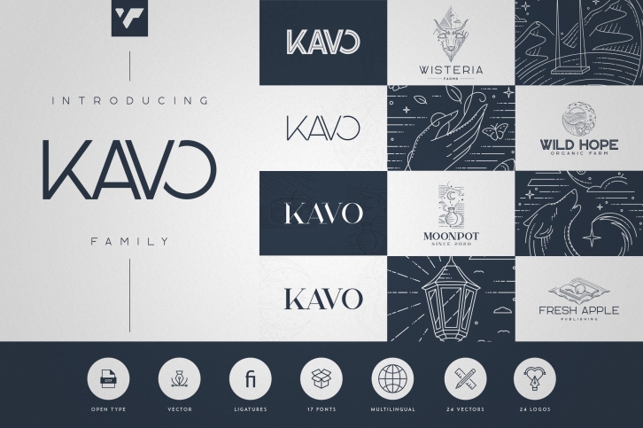 Kavo Family - 17 fonts 24 logos Font Download