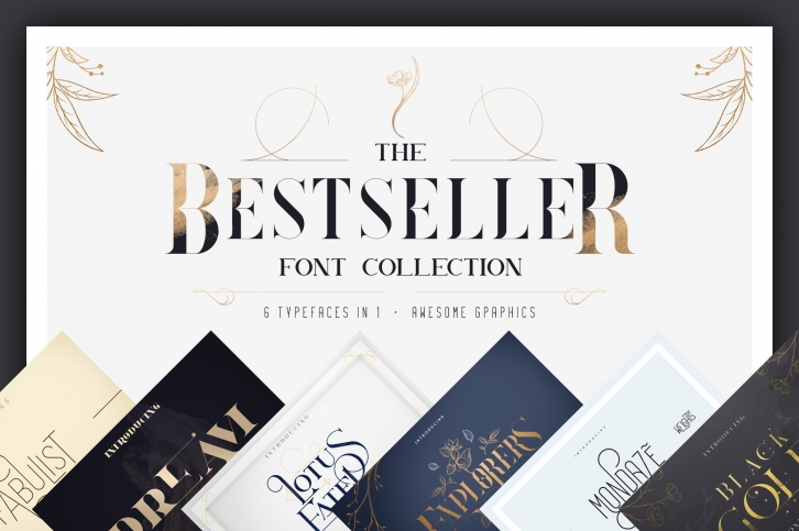 Bestseller font collection 6 typefaces in 1 Font Download