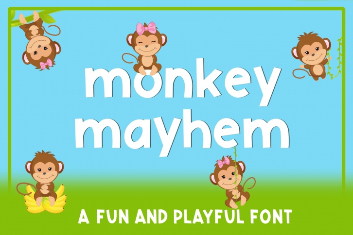 Monkey Mayhem - A fun and playful font Font Download