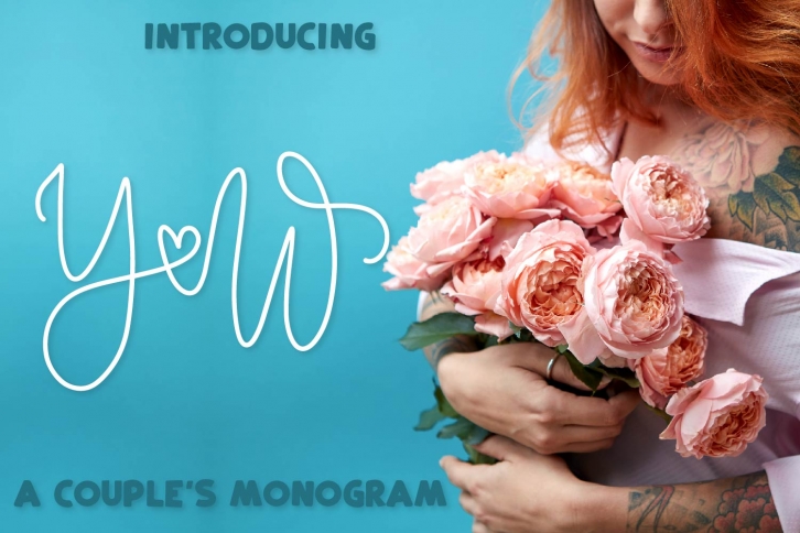 Couple Monoline Monogram Font - Perfect For Weddings! Font Download