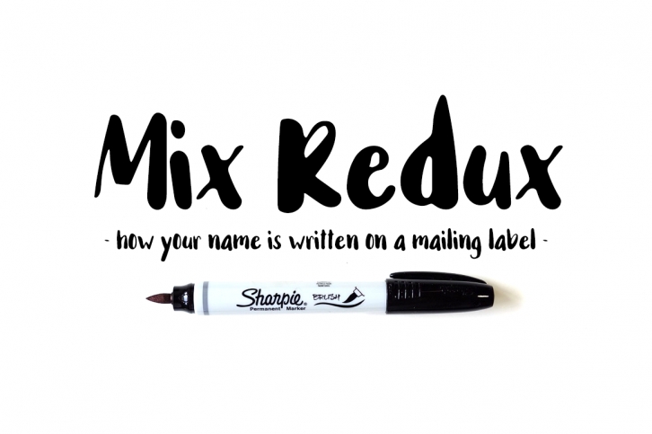 Redux - your name on a mailing label Font Download