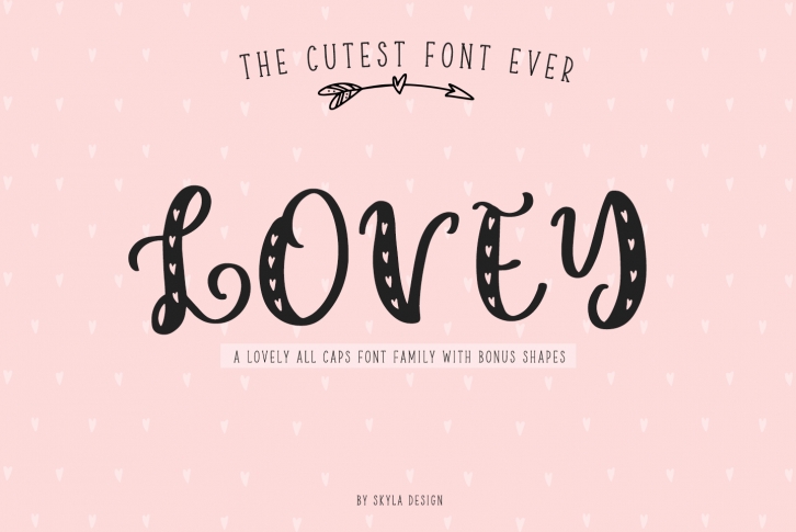 Lovey cute valentines heart font family Font Download