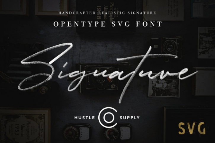 JV Signature SVG - Opentype SVG FONT Font Download