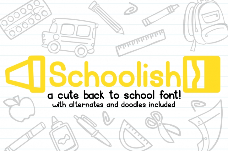 Schoolish| A Cute Back to School Font| With Doodles! Font Download