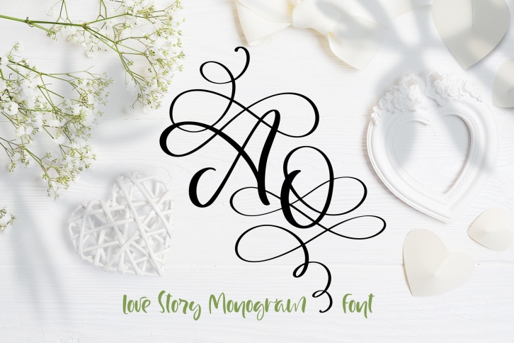 Love Story Monogram Font Font Download