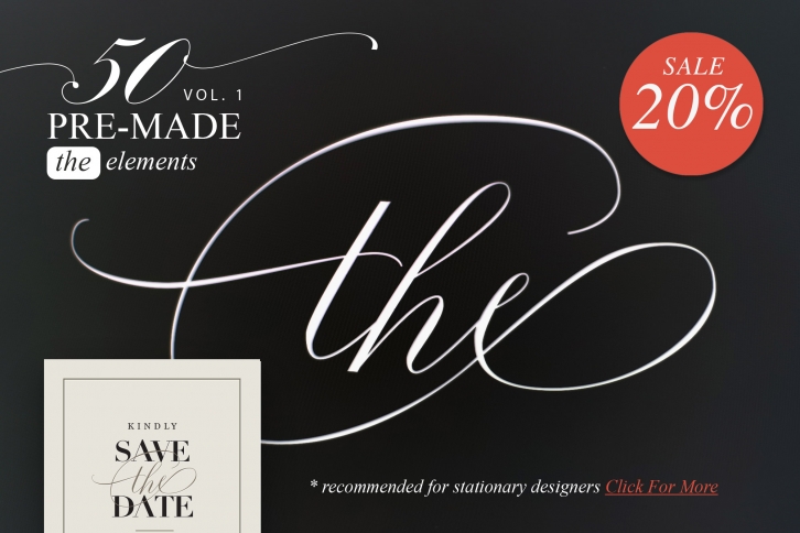 Fifty pre-made elements of THE Font Download