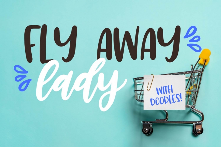 Fly Away Lady - A Trio - Dingbat, Script, Print Craft Fonts Font Download