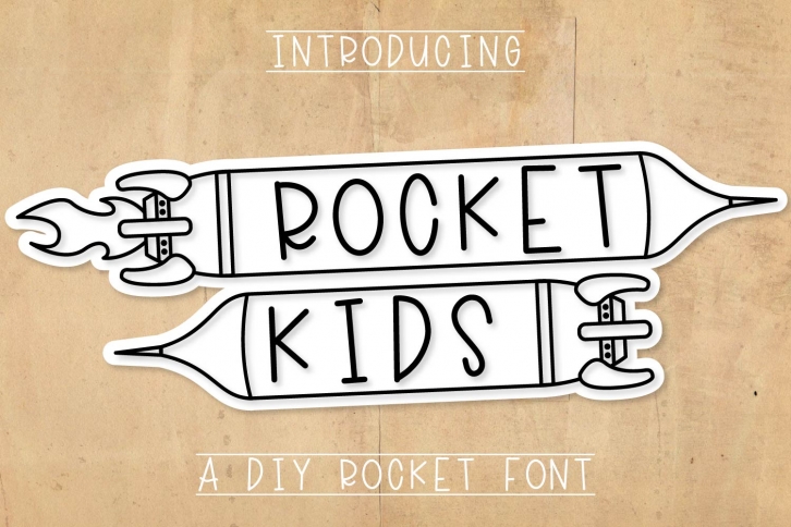 Rocket Kids - A Type-able Rocket Font Font Download