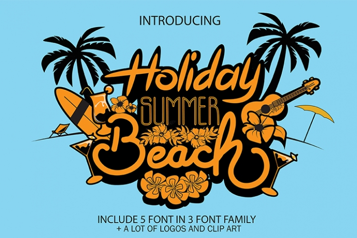 Holiday Summer Beach - 3 Font Family Font Download