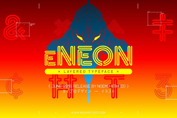 eNeon Layered Font Font Download