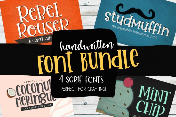 Handwritten Font Bundle - 4 Cut-friendly Fonts Font Download