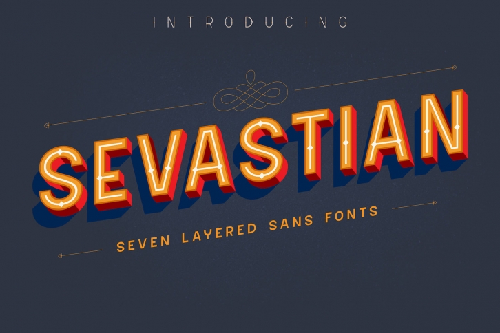 Sevastian - Seven Layered Typeface Font Download