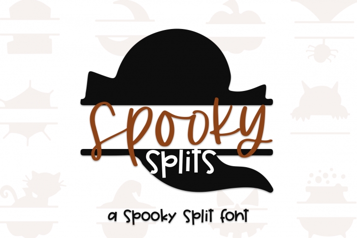 Spooky Splits - A Fun Halloween Doodles Split Font Font Download
