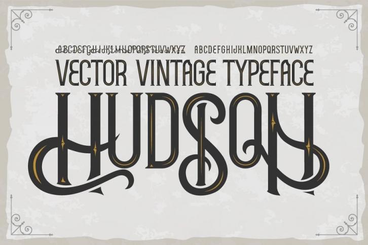Hudson OTF vintage label font. Uppercase only! Font Download
