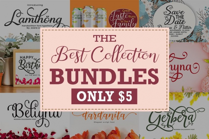 The Best Collection Bundles Vol. II Only $5 Font Download
