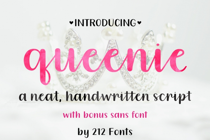 Queenie Font Family including Script, Sans, and Serif Font Download