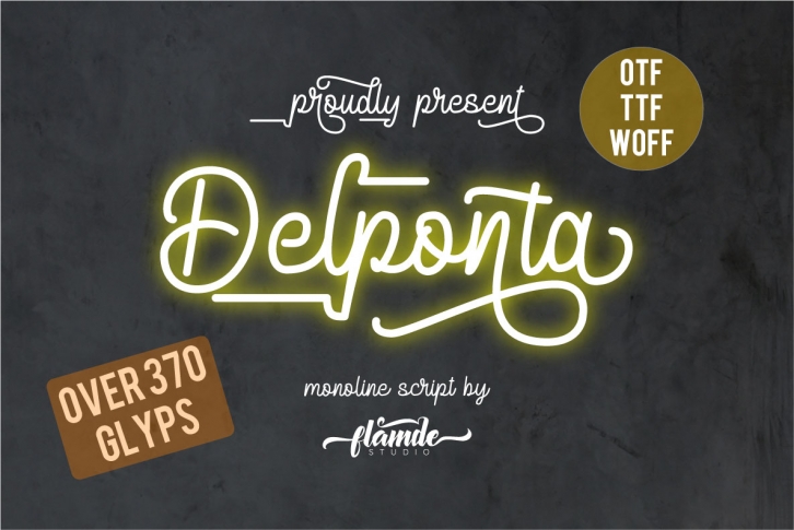 Delponta | Monoline Script Font Download