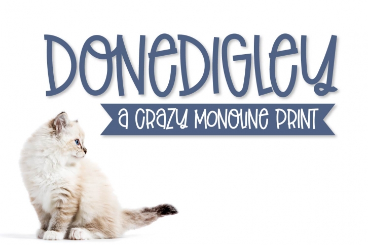 Donedigley - A Crazy Monoline Print Font! Font Download