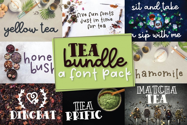 Tea Bundle - A Fun Font Bundle with Varie-Tea!! Font Download