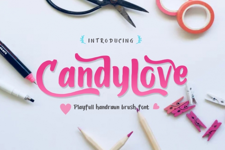 Candylove - Playful hand lettering brush font Font Download