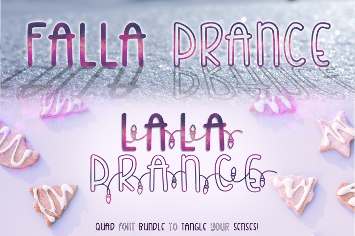 Falla & Lala Prance Bundle| A cute all caps quad font Font Download