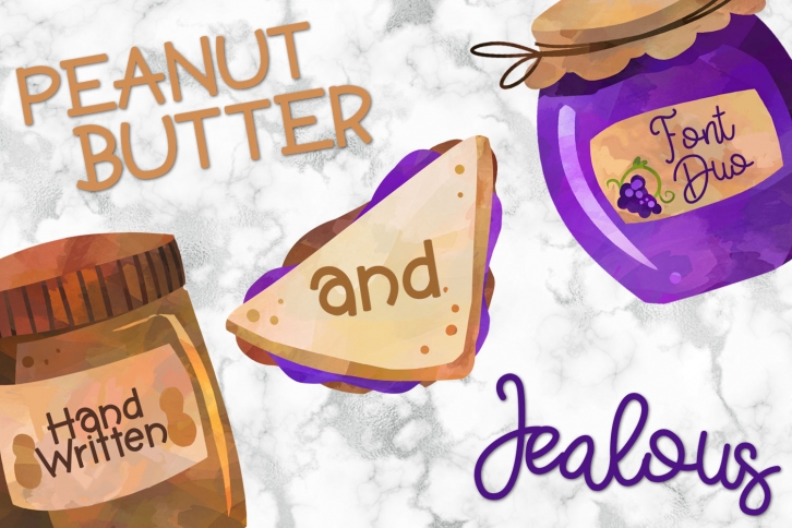 Peanut Butter And Jealous A Handwritten Font Duo Font Download