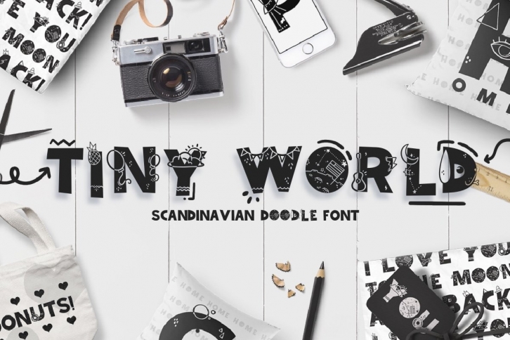 Tiny World! Scandinavian Doodle Font Font Download