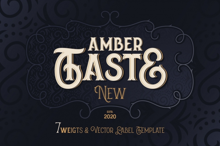 Amber Taste New! Font and Template. Font Download