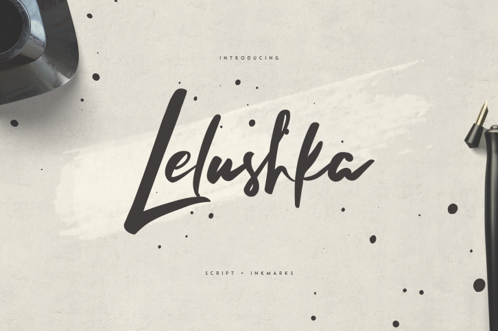 Lelushka Script Ink marks Font Download
