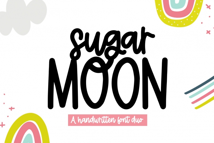 Sugar Moon - A PrintScript Handwritten Font Duo Font Download