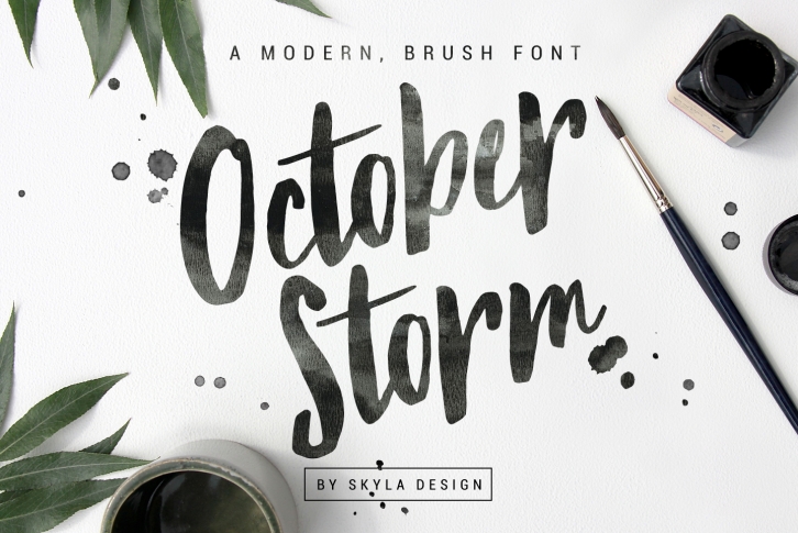 Modern brush font - October Storm Font Download