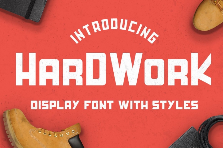 HardWork - Display Font With Styles  Font Logo Font Download