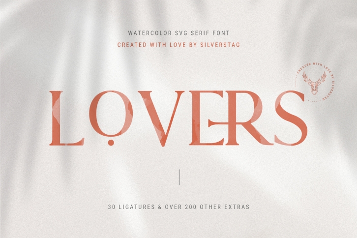 Lovers SVG Serif Watercolor Modern Font & Extras Font Download