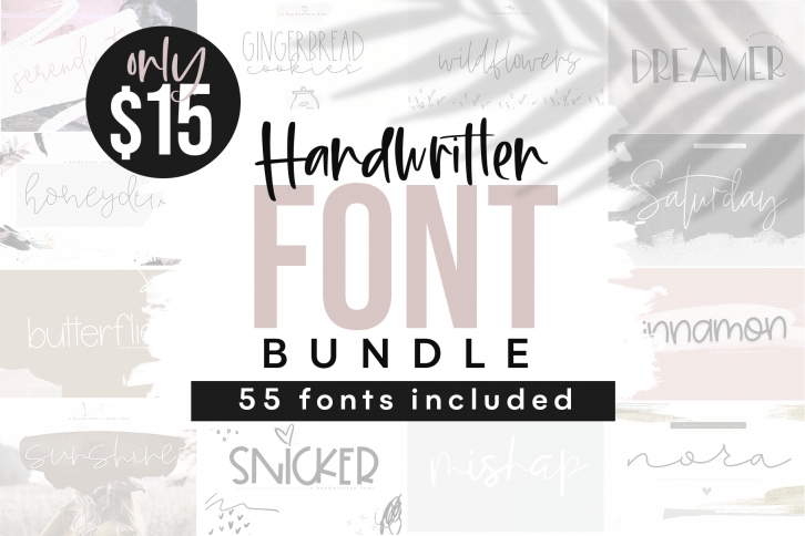 KA Designs Handwritten Font Bundle - 50 Fonts! Font Download