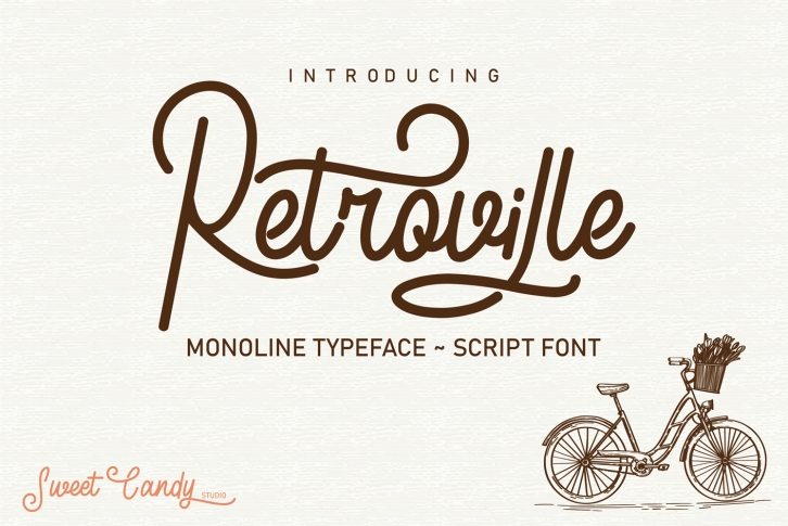 Retroville Monoline Typeface - Script Font Font Download