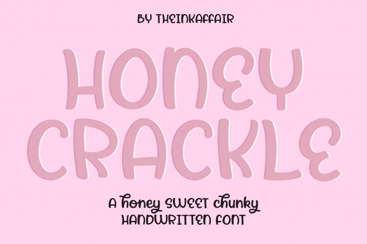 Honey Crackle, a bold chunky handwritten font Font Download