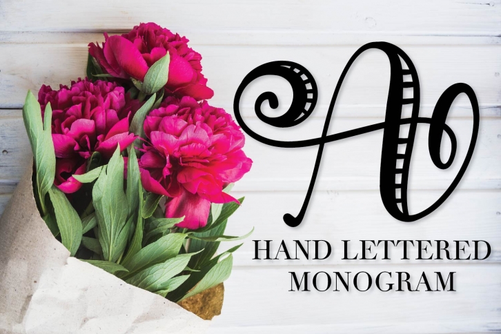 Hand Lettered Stripe Monogram Initials Font Font Download