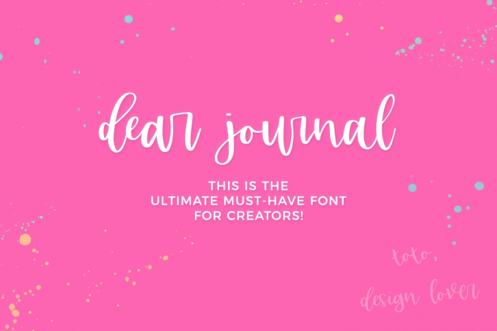 Dear Journal Calligraphy Font Font Download