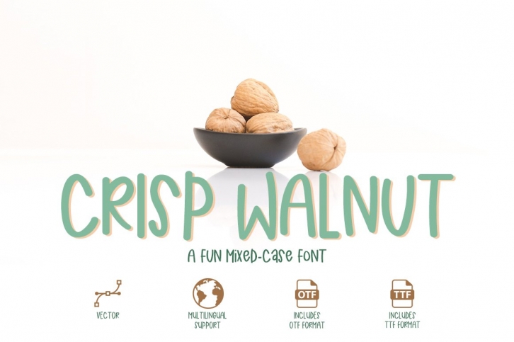 Crisp Walnut - a quirky mixed-case font Font Download