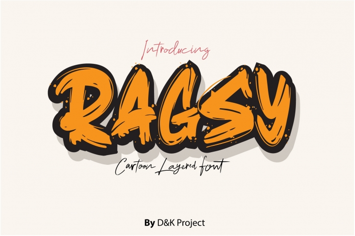 Ragsy | Cartoon layered font Font Download