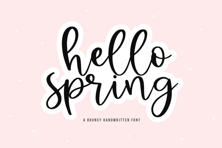 Hello Spring - A Bouncy Handwritten Script Font Font Download