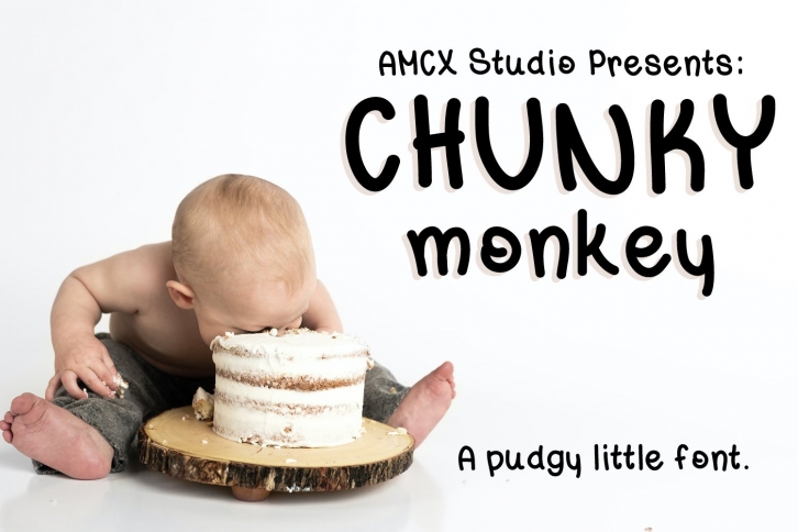 Chunky Monkey - A pudgy little font Font Download