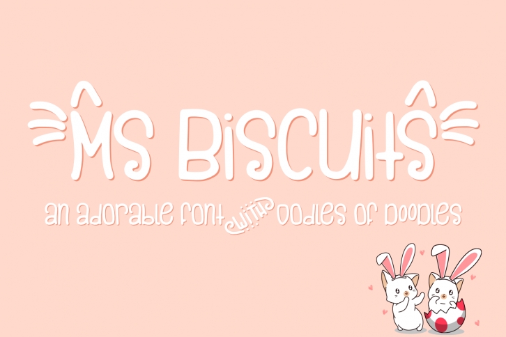 Ms. Biscuits - an adorable handwritten font with doodles Font Download