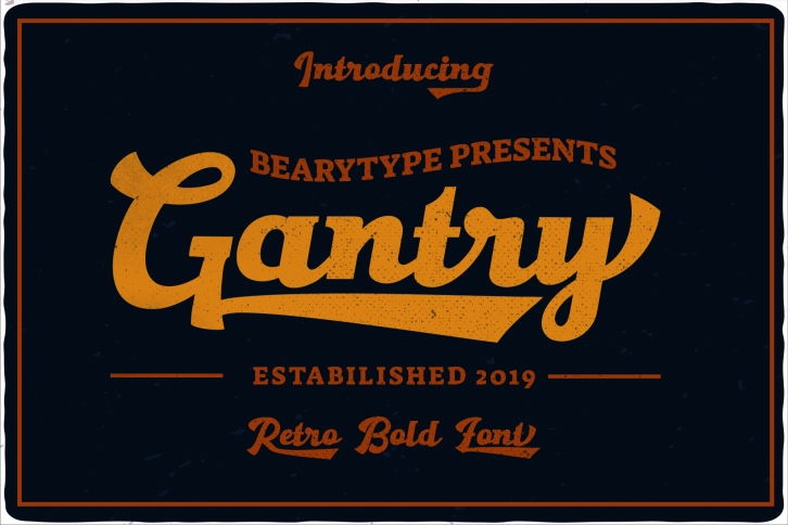 Gantry - retro bold script font Font Download