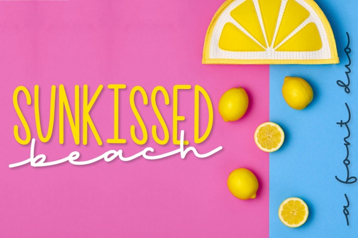 Sunkissed Beach - a Hand Lettered Font Pair - Script & Print Font Download