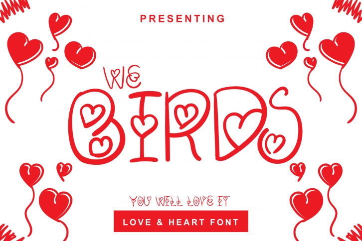We Birds - A Cute Heart font for Your Story Font Download
