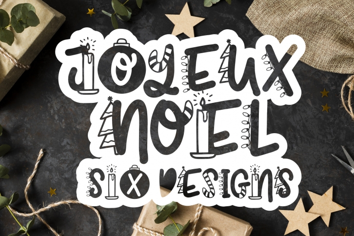 Joyeux Noel Font - Christmas Doodle Font In 6 Designs Font Download