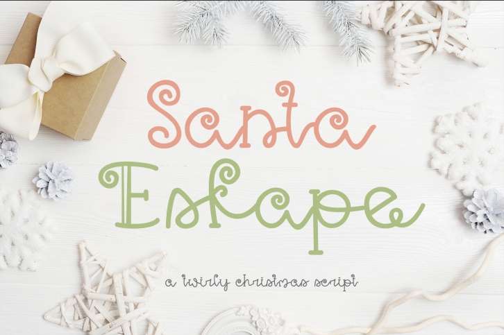 Santa Eskape| A cute swirly christmas font| Script Font Font Download